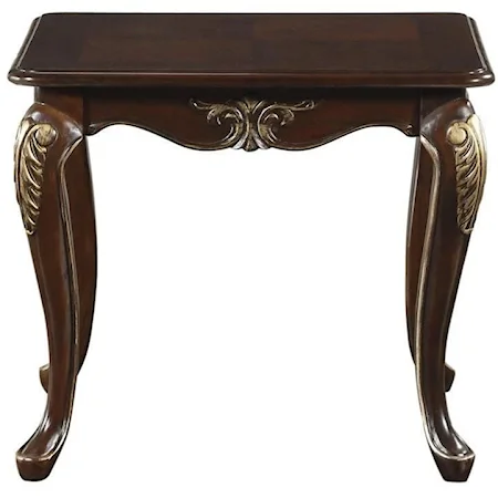 Traditional End Table with Cabriole Legs